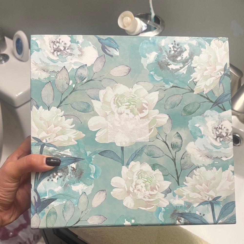 Floral Decorative Box with Gold Accents - Picture 6 of 6
